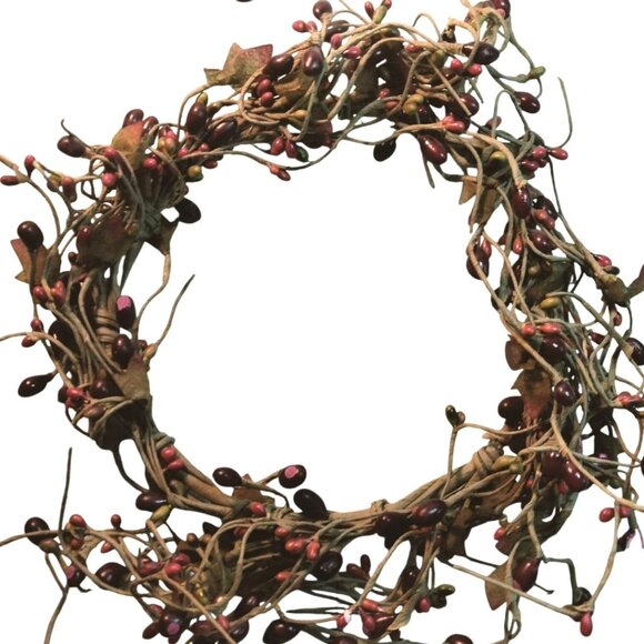 Rustic Grapevine Wreath  Red Burgundy Berry Accents Cottagecore farmhouse 9 in - Picture 1 of 5